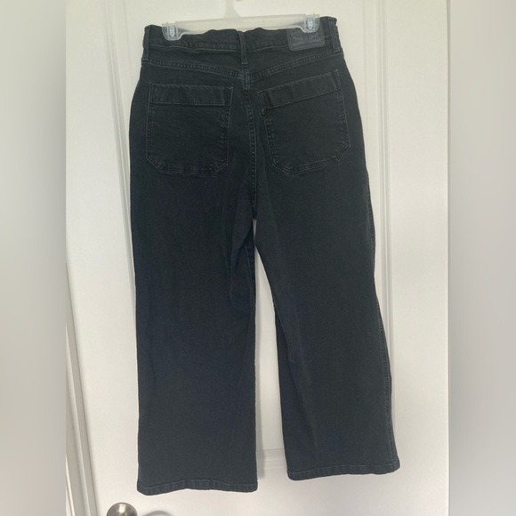 Levi’s Mile High Cropped Wide Leg Black Jeans Women’s size 29 - Picture 3 of 9